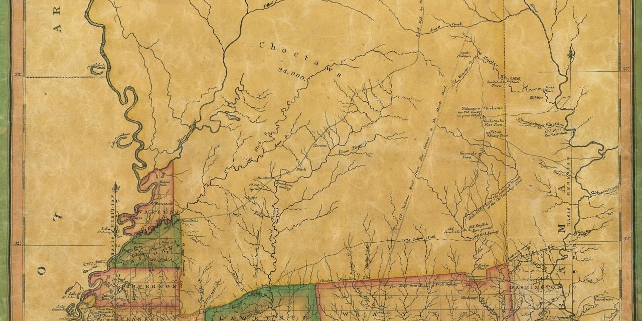 1820 Melish Map of Mississippi Access Genealogy